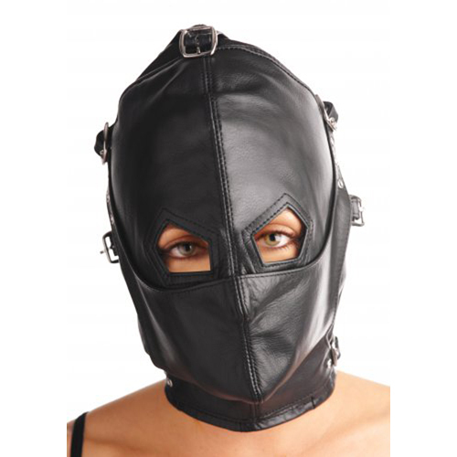 Strict Leather Kappe aus Leder mit abnehmbarer Augen- und Mundklappe