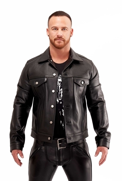 Mr. B Leather Trucker Jacket