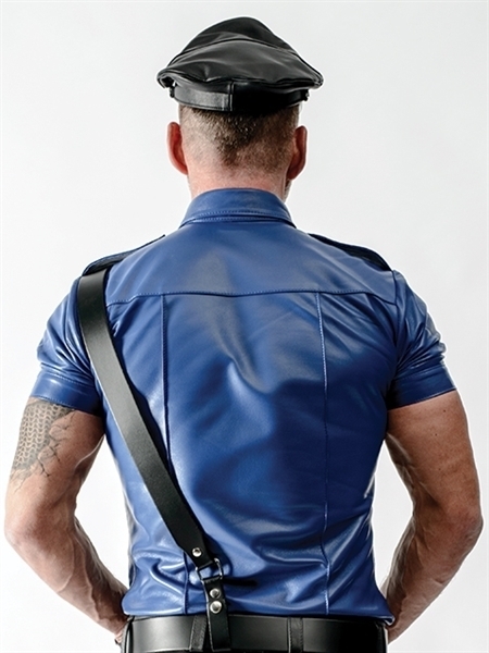 Mr. B Polizeihemd aus Schafsleder Blau