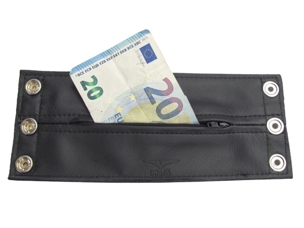 Mr. B Leder Handgelenk Brieftasche mit Zip in 5 Farben