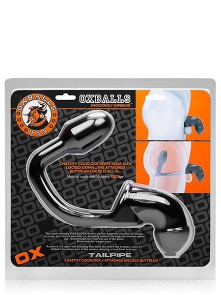 Oxballs TAILPIPE Cock Cage Anal Lock Schwarz