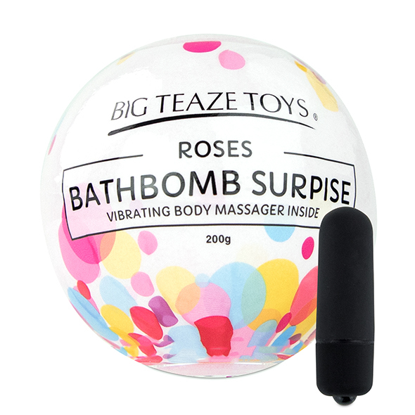Big Teaze Toys Badebomben-Überraschung mit vibrierendem Körpermassagegerät Rose